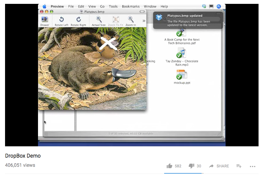 Demo de DropBox YouTube