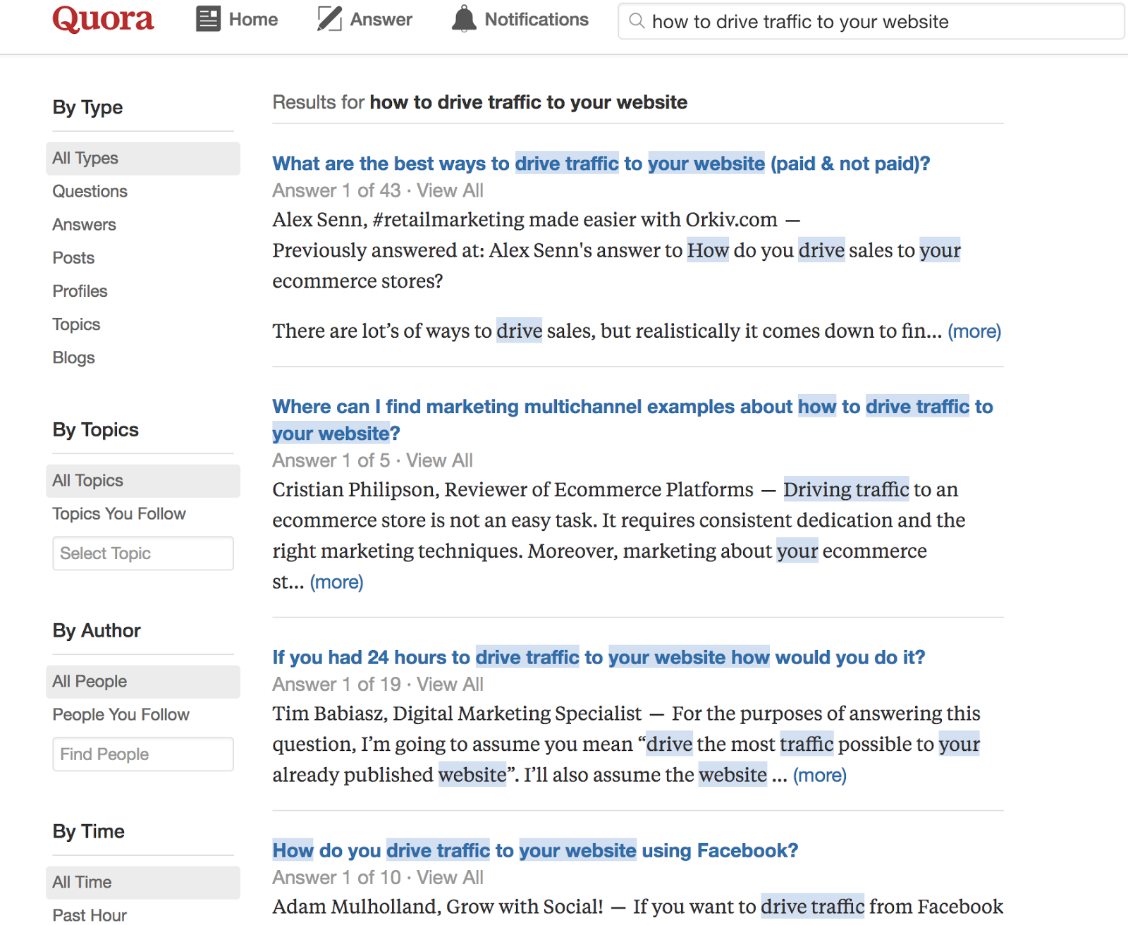 quora question screen shot quora for lead gen guide