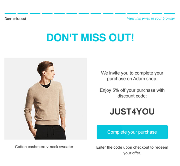 power of de personalized marketing email example 