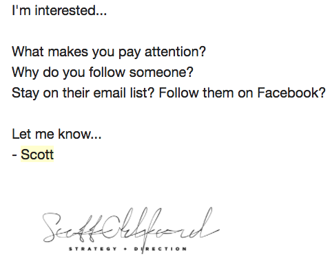 depersonalization email example scott 