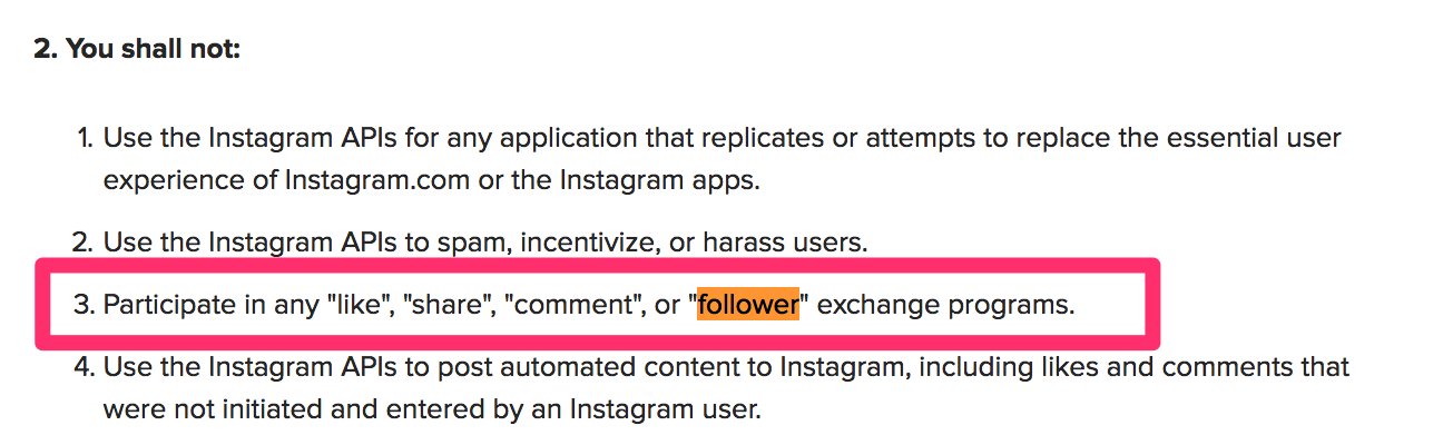 Platform Policy Instagram Help Center