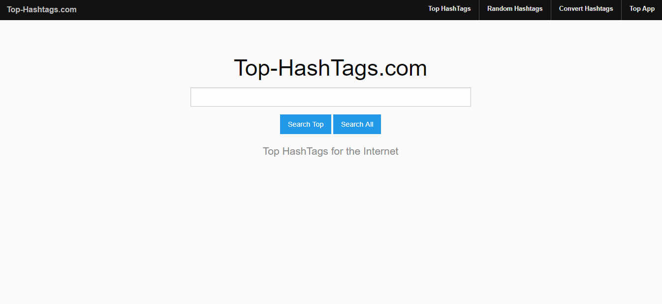 captura de tela no site top hashtags