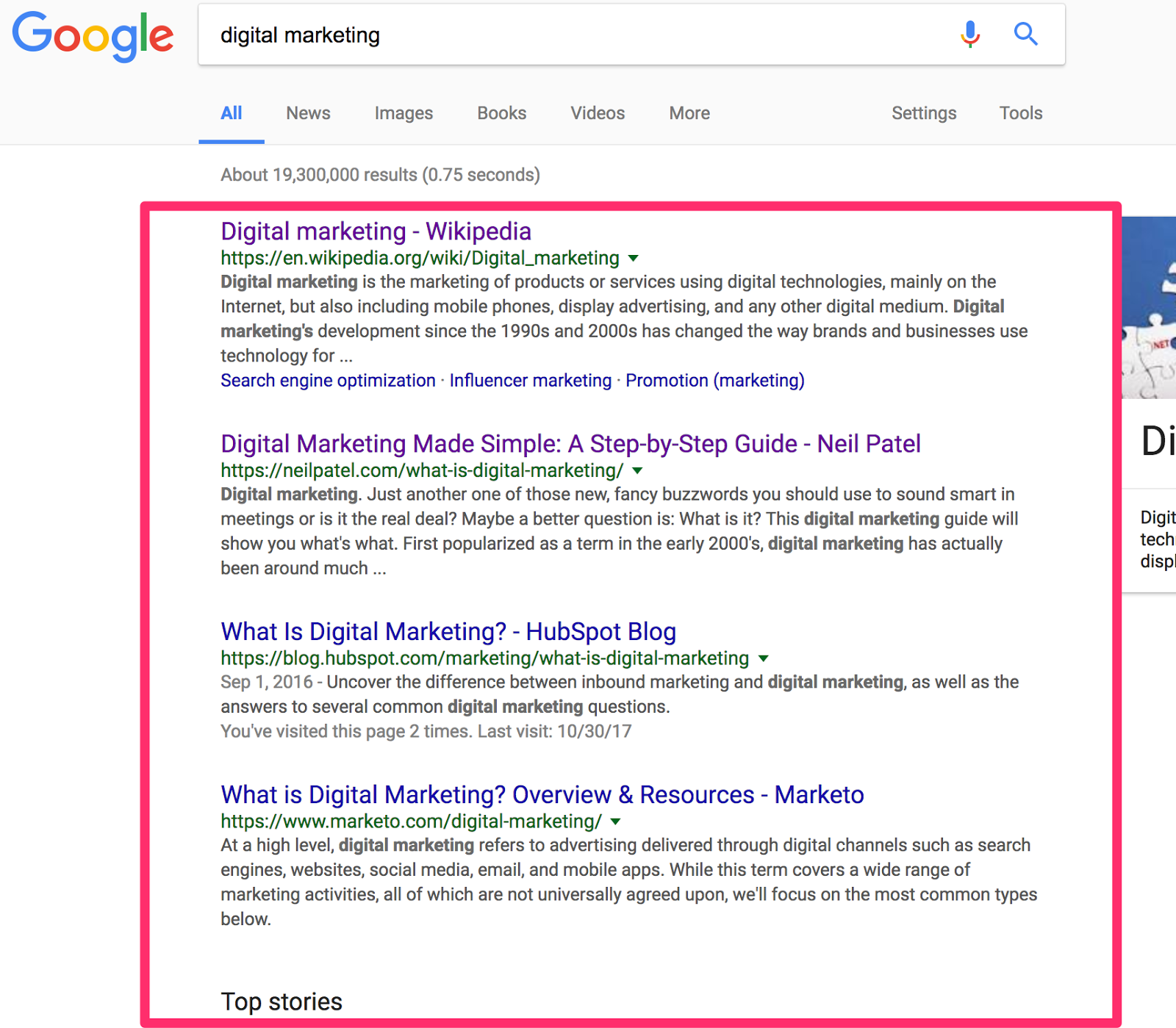 digital marketing Google Search