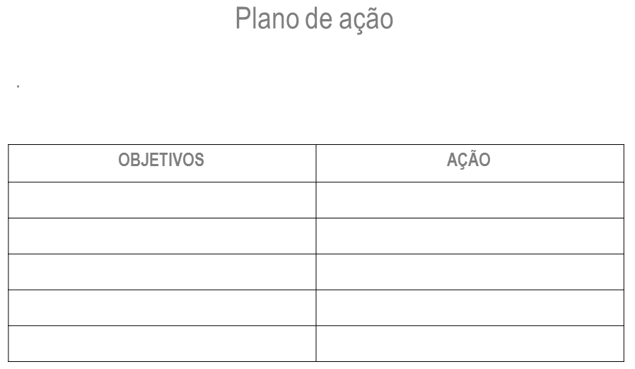 tabela de planos de ação no planejamento estratégico