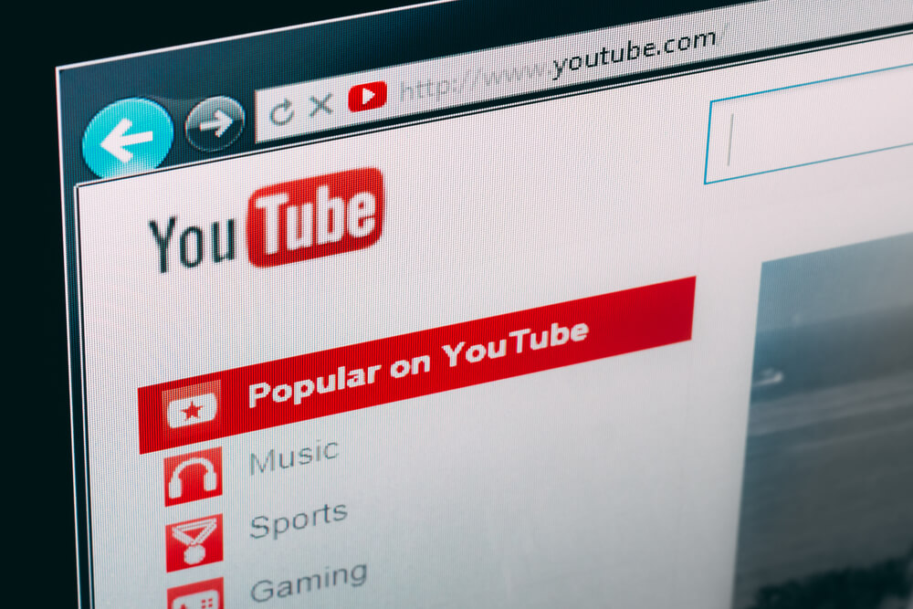 tela inicial de aplicativo de video youtube