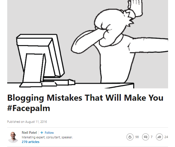 blogging mistakes facepalm
