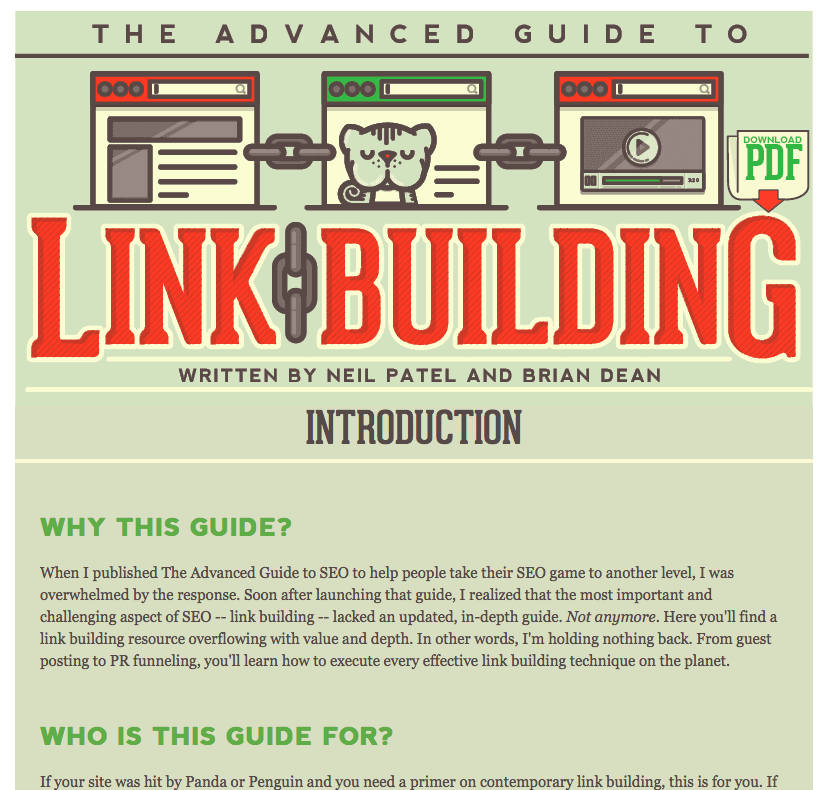 quick sprout advanced guide to link building