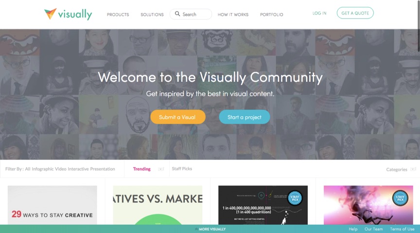 visually community page