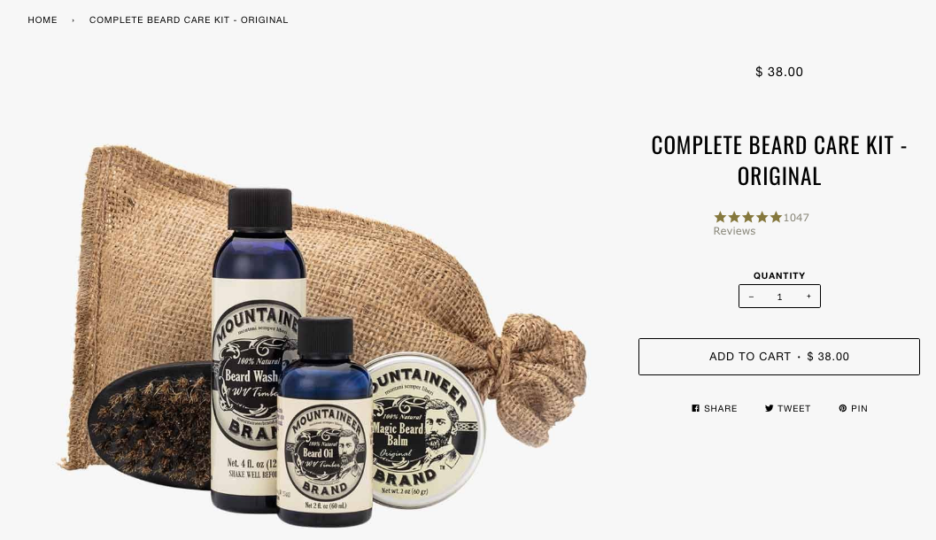Complete Beard Care Kit Original Mountaineer Brand Products