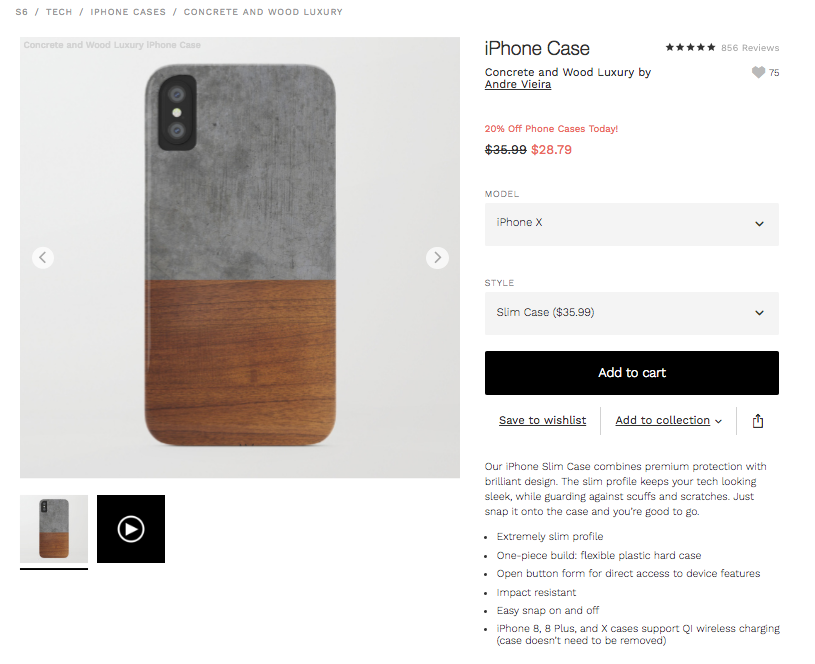  caso de iPhone de luxo de concreto e madeira por andrevieira Society6