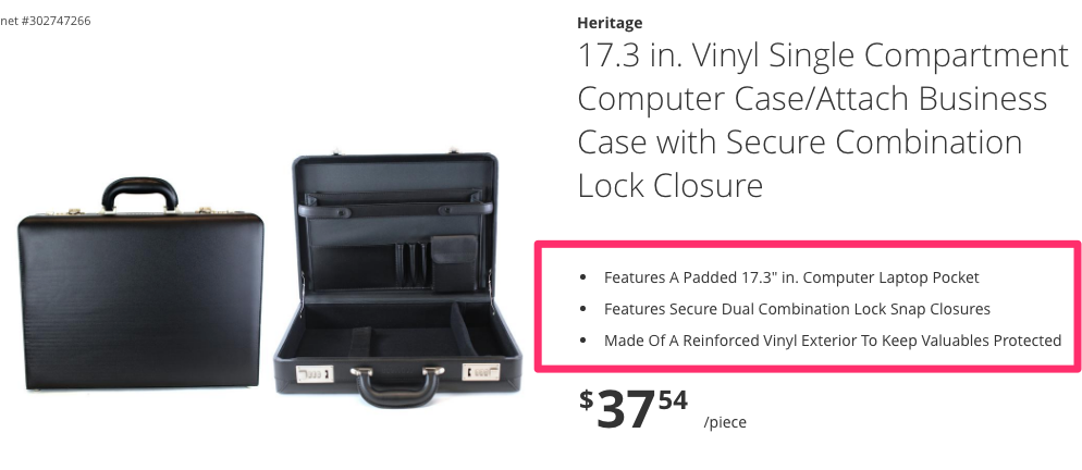  Heritage 17 3 en Coque d'ordinateur à compartiment unique en vinyle Fixez une analyse de rentabilisation avec Fermeture à serrure à combinaison sécurisée 840565 The Home Depot 