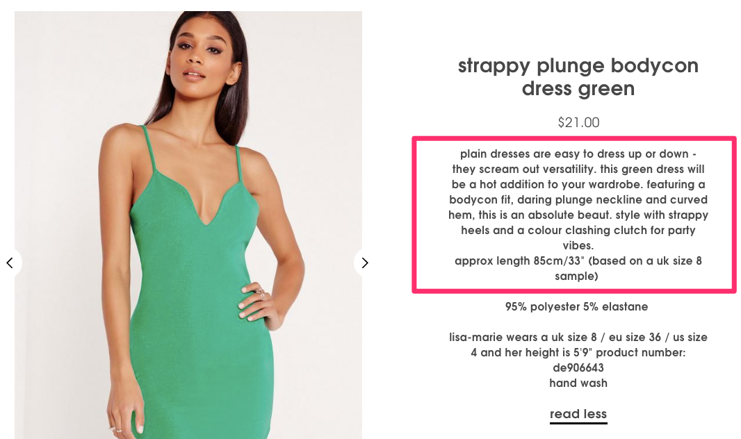 Strappy Plunge Bodycon Dress Green Missguided