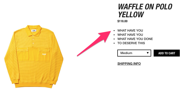  WAFFLE ON POLO YELLOW Palace Skateboards USA3 