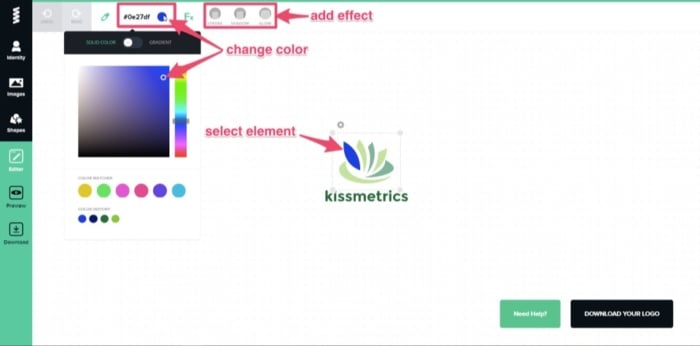 ajouter un effet création de logo gratuit