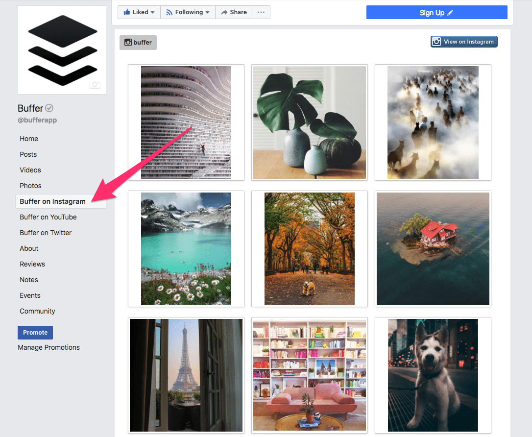 buffer instagram facebook