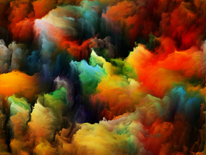 cores variadas em forma de nuvem