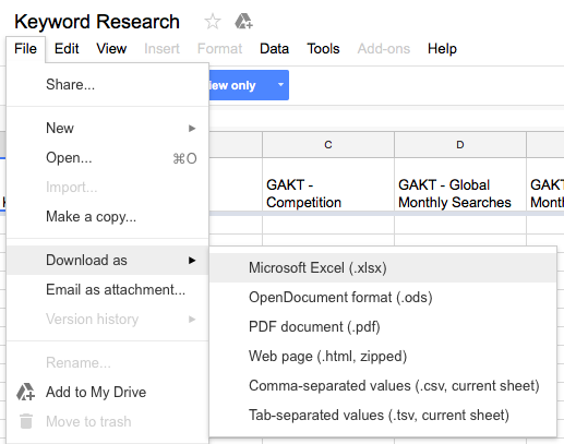 download as microsoft excel - Keyword Research: How to Do It, Tips, Tools & Examples
