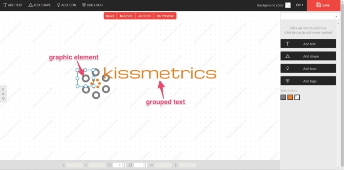 kissmetrics design a free logo example