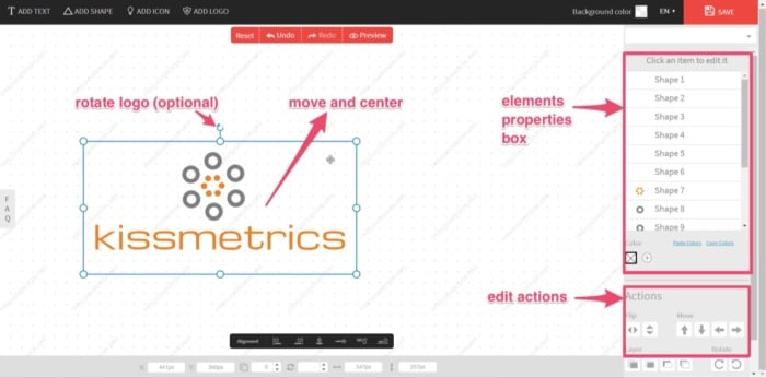 exemple de conception de logo de marque gratuit kissmetrics 