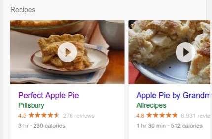 recipes on google search