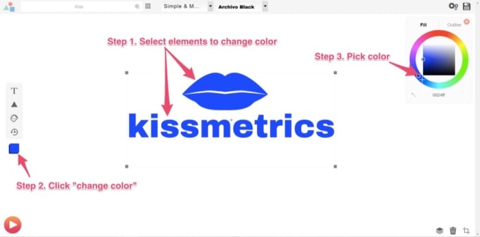 change color in free brand logo