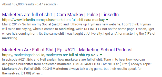 2018 04 22 14 19 25 marketers full of shit Google Search