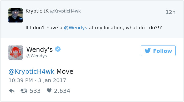 twitter follower guide wendy's response 