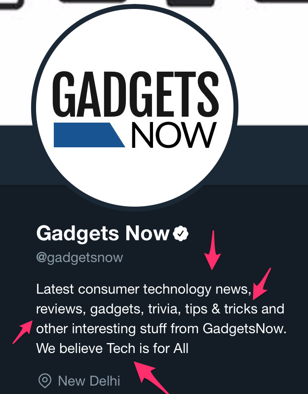 gadgets now twitter bio example use keywords twitter follower guide