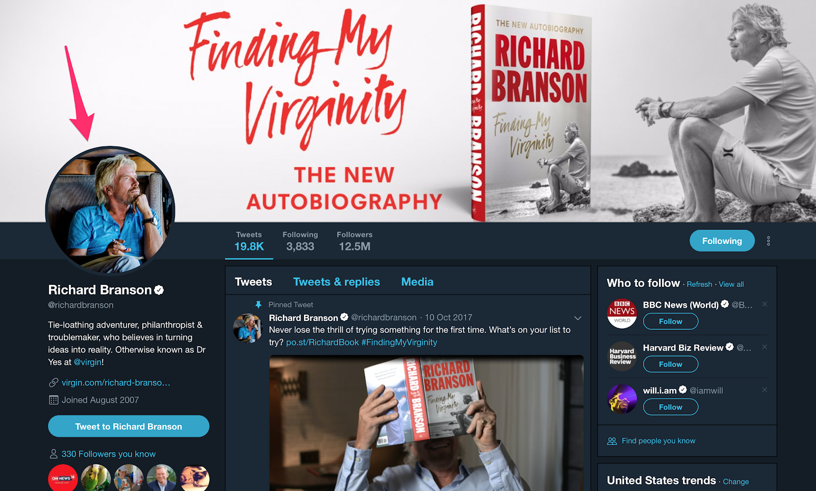 Richard Branson   richardbranson    Twitter - How to Get Followers on Twitter in 8 Easy Steps