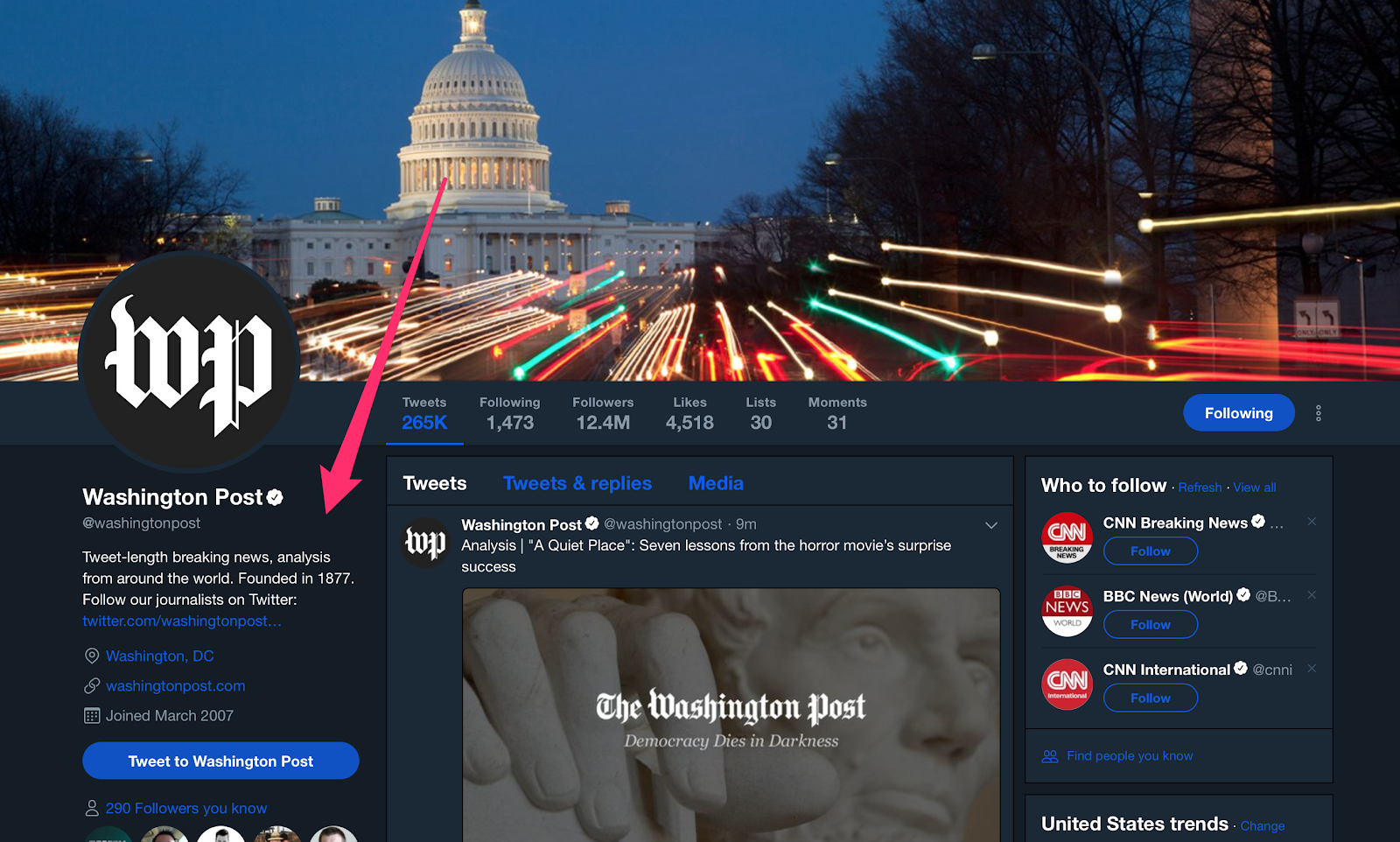 Washington Post washingtonpost Twitter follower guide