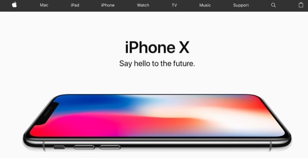 iphone x homepage in 2018
