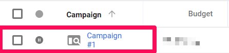 click on campaign in adwords