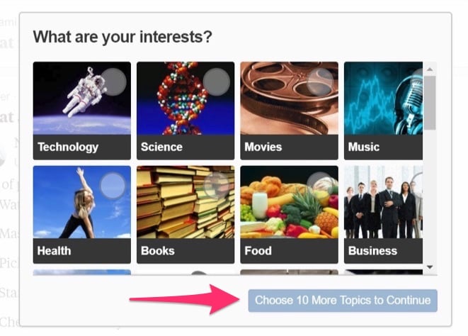 choose interests in quora