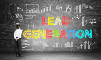 Lead generation concept on chalkboard