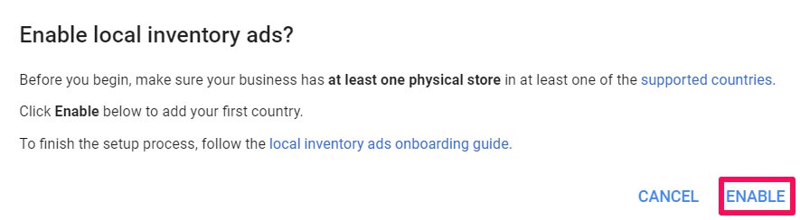 enable local inventory ads