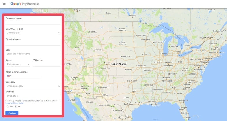google my business map