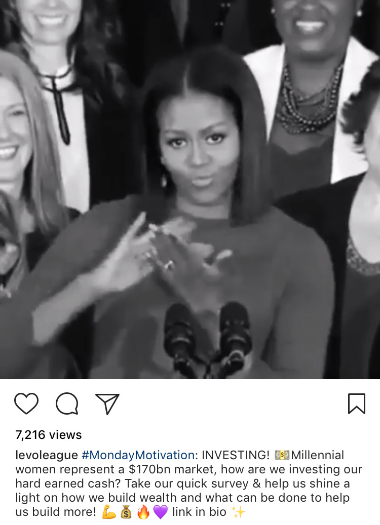 michelle obama levo league instagram post