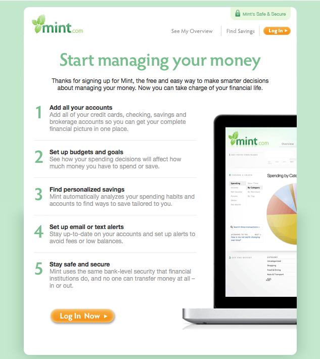 mint onboarding email
