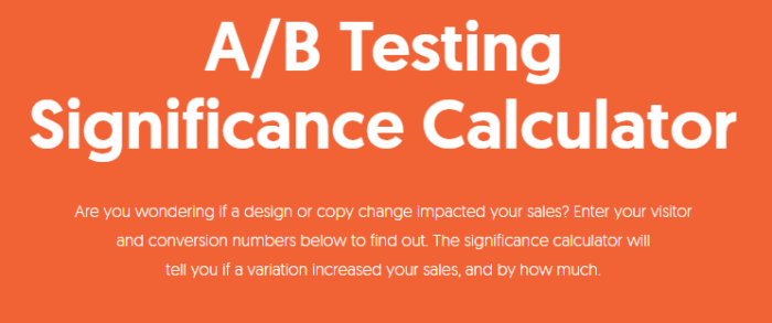 Taux de rebond de signification des tests A / B