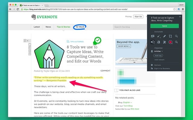 evernote web clipper not showing up in chrome