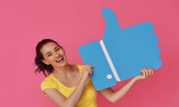 woman with cartoon like icon