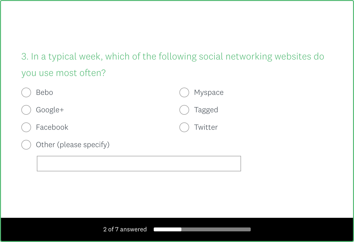survey monkey social media question