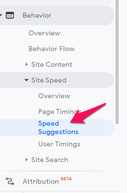 bounce rate see speed suggestions