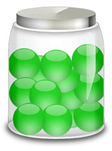 jar marbles green