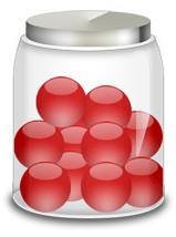 jar marbles red