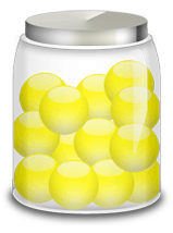 jar marbles yellow