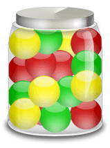 jar mixedmarbles