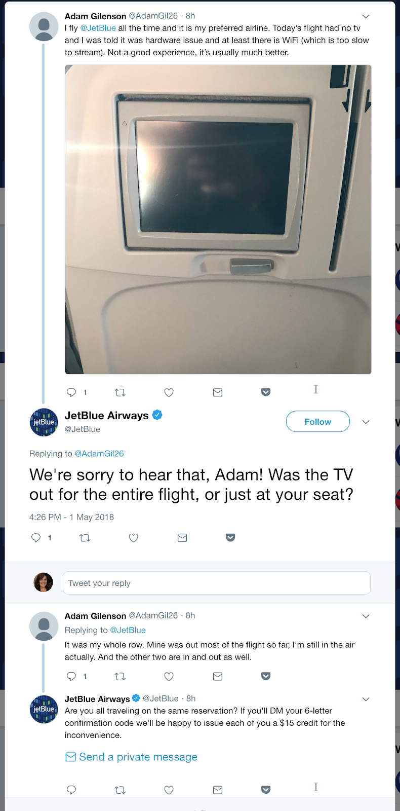 jetblue review interaction