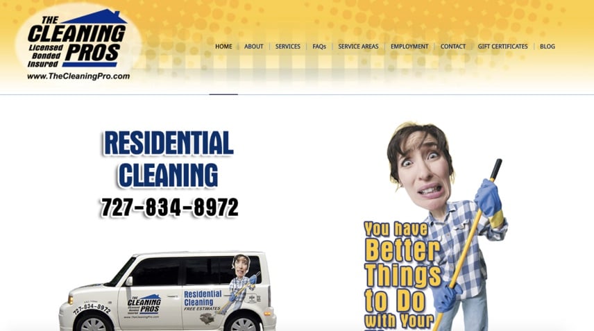 the cleaning pros homepage