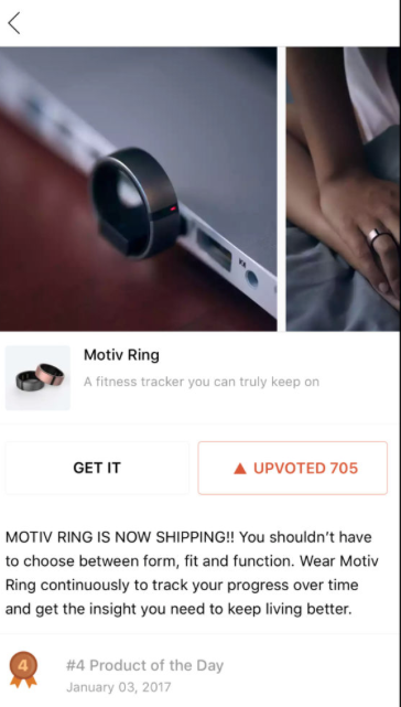 upvoted product on product hunt for iOS app